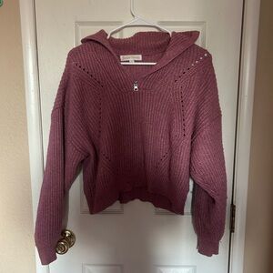 Susan Graver Pink Cowl Neck Sweater